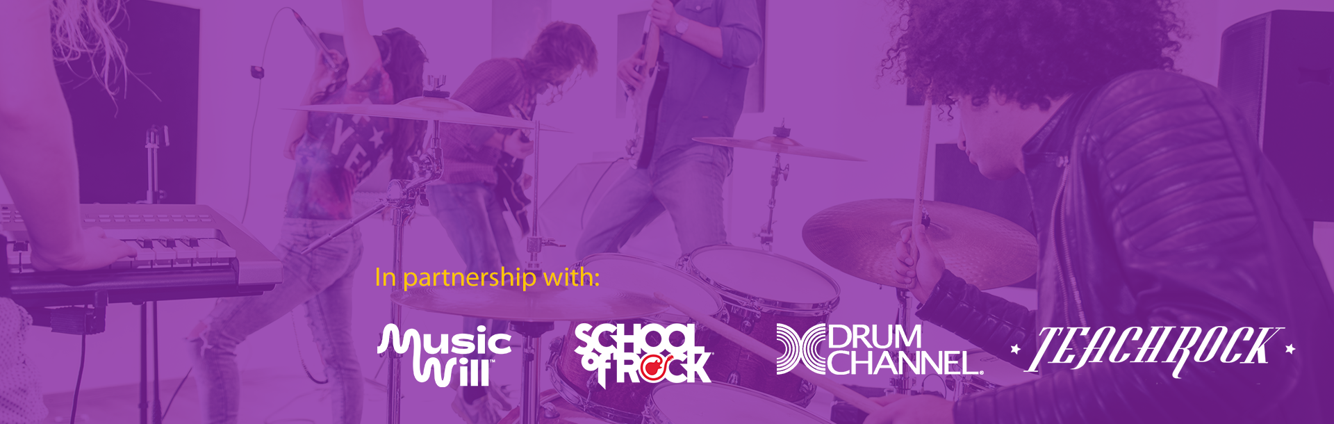 In partnership with: Music Will, School of Rock, Drum Channel, TeachRock