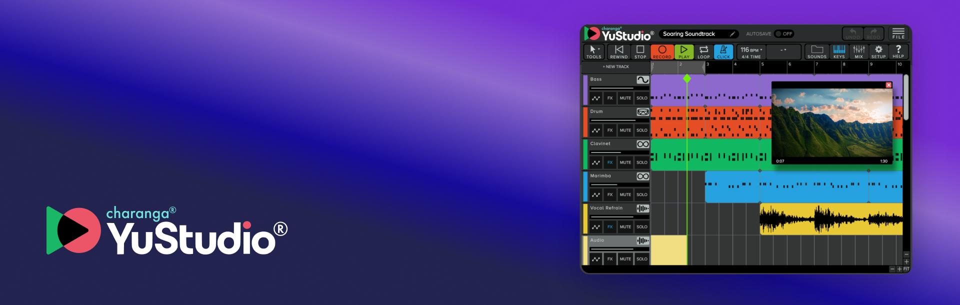 Yustudio banner for webpage featuring image