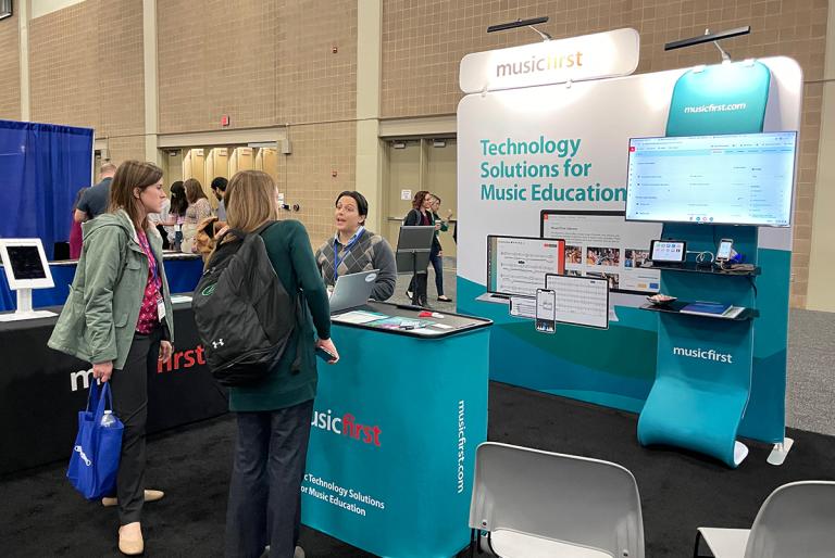 MusicFirst booth at TMEA convention 2023