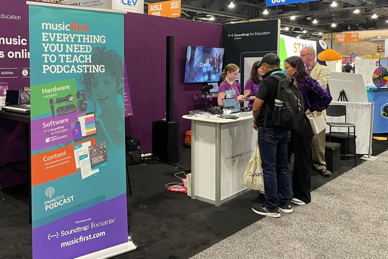 MusicFirst & Soundtrap booth at 2023 ISTE Conference in Philadelphia