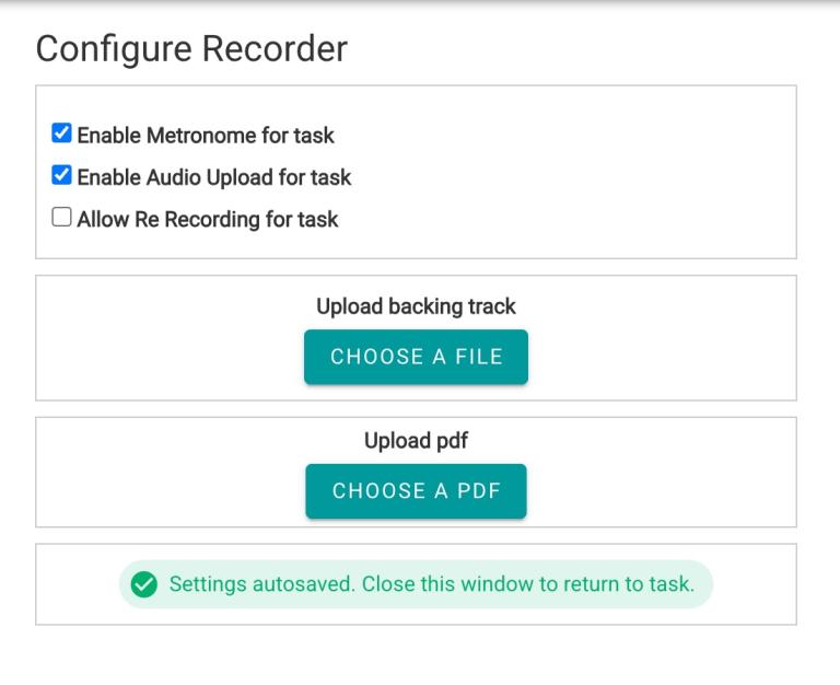 MF Recorder Configure
