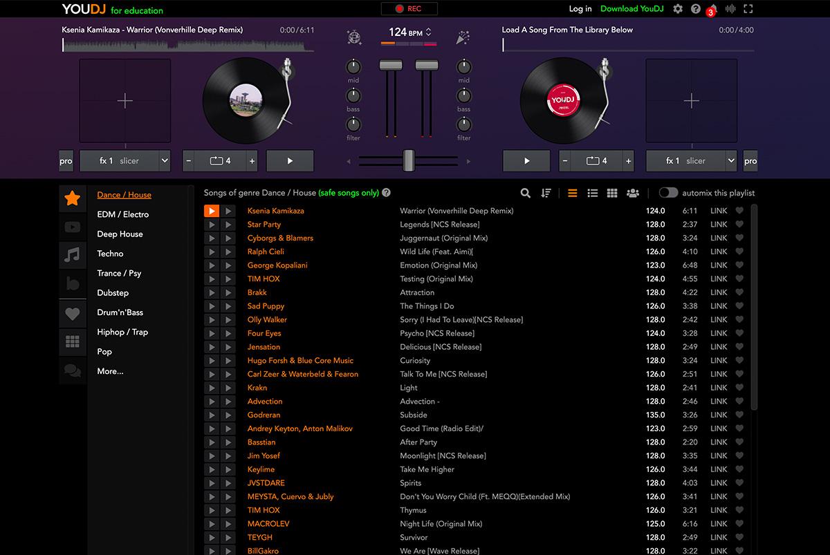 YouDJ software interface