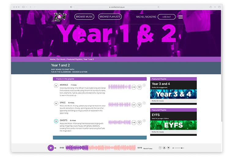 Cool4School playlist image in browser