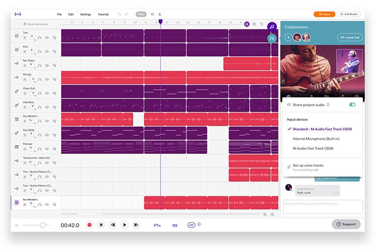 Soundtrap for Education audio interface