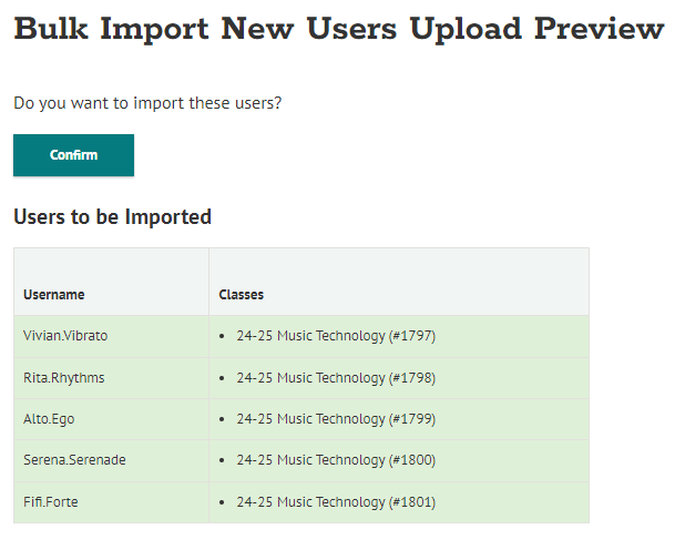 import users preview