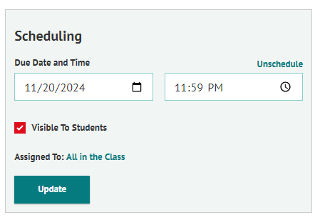 schedule box