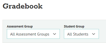 gradebook filtering options