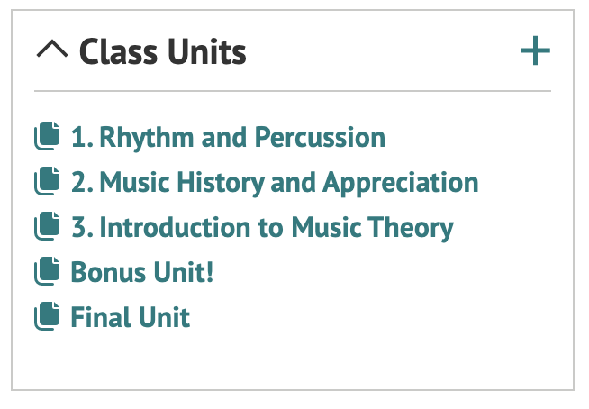 unit box in class overview