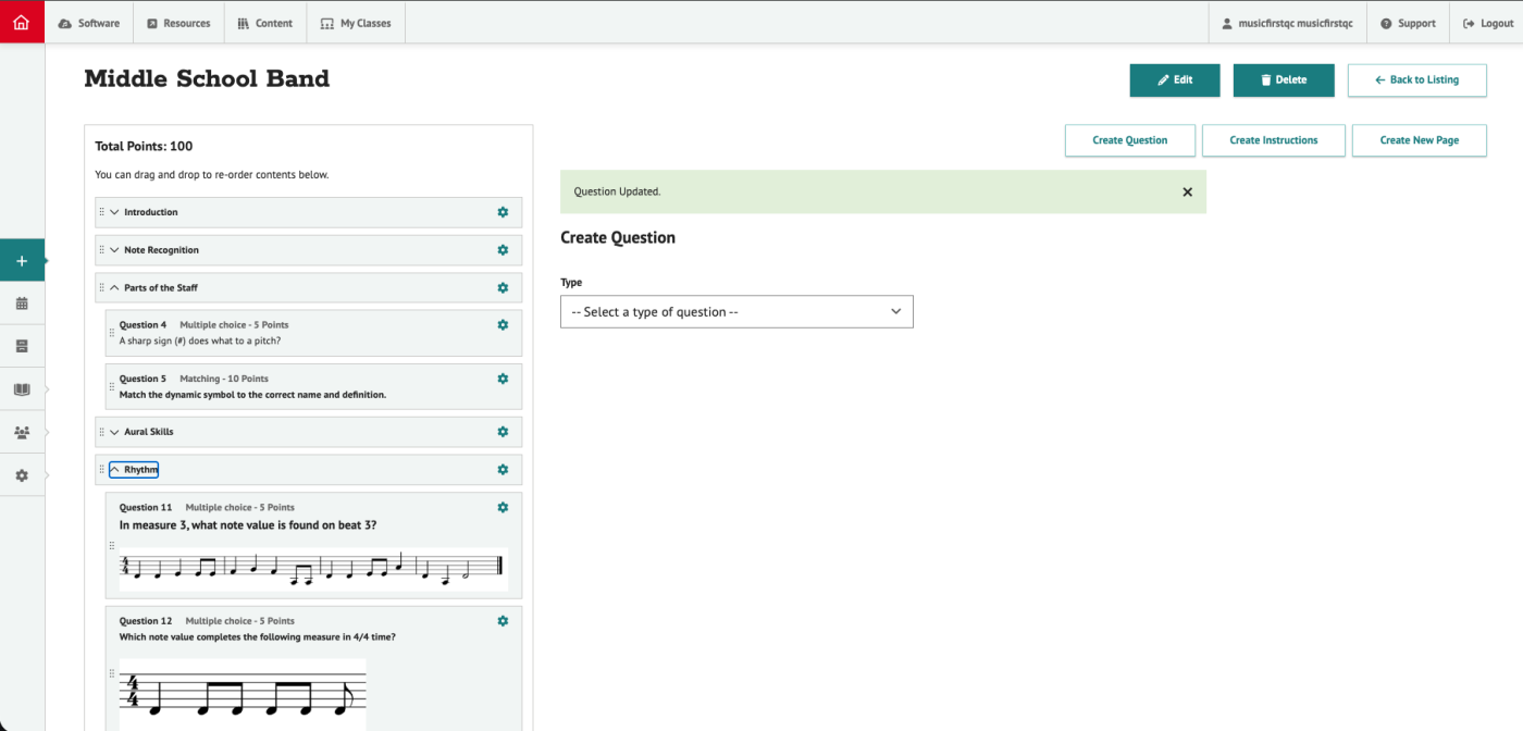 Middle School Band Template