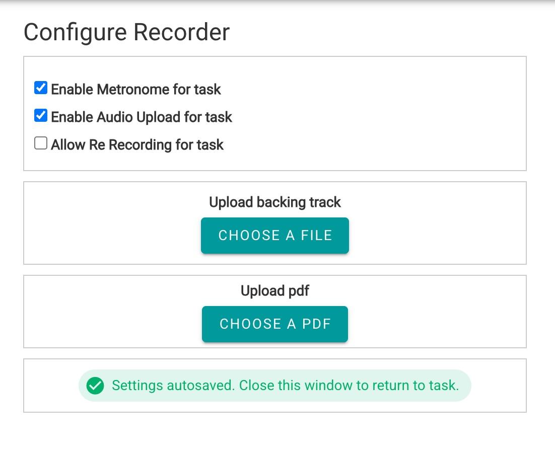 MF Recorder Configure