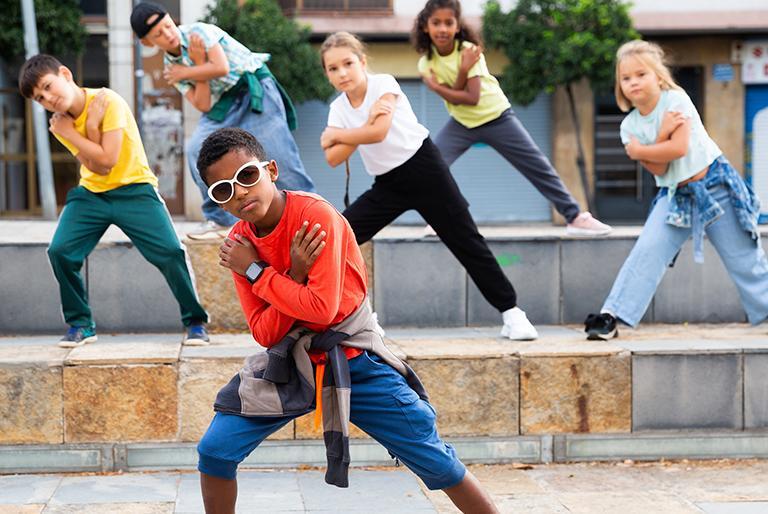 students dancing