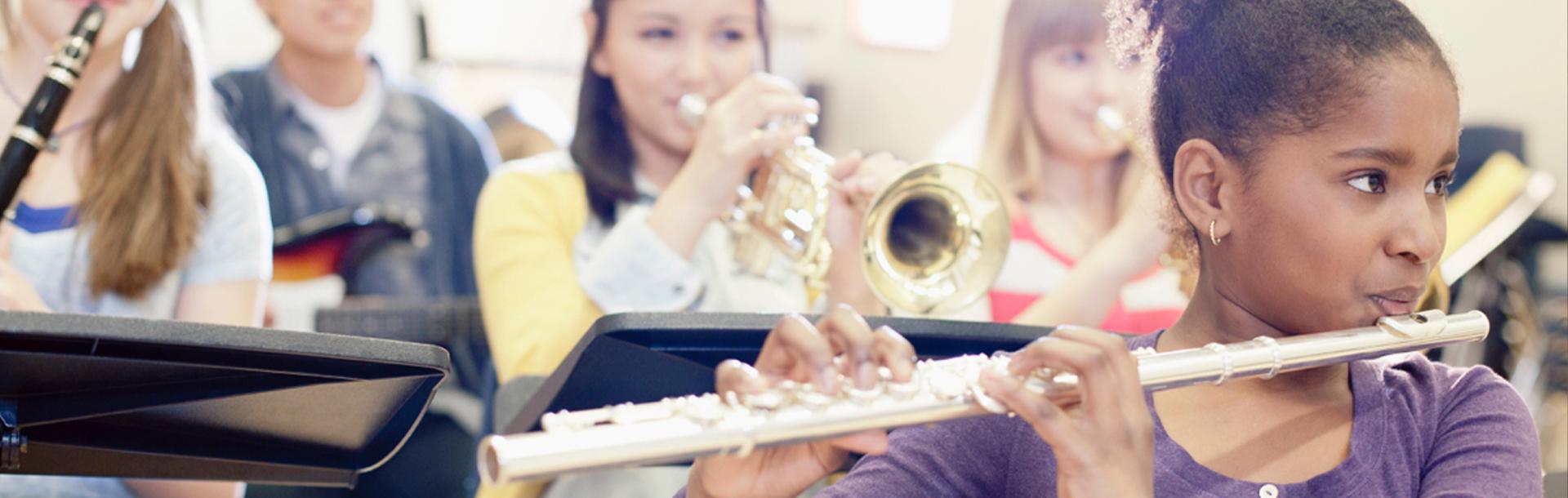 Kids playing wind instruments